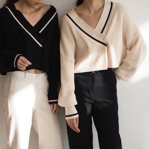 OAK + FORT VARSITY CARDIGAN